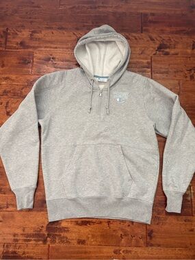 Champion Light Gray Pullover Quarter-Zip Hoodie